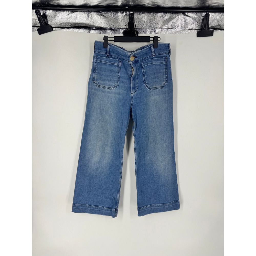 Anthropologie The Collette Blue Wide-Leg Crop Jeans - Picture 2 of 5